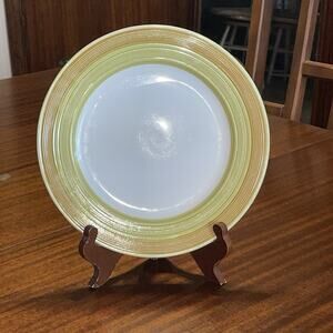 1970s Buttercup 10.5” Dinner Plates Set 5 Brady Bunch Avacado Orange White VTG